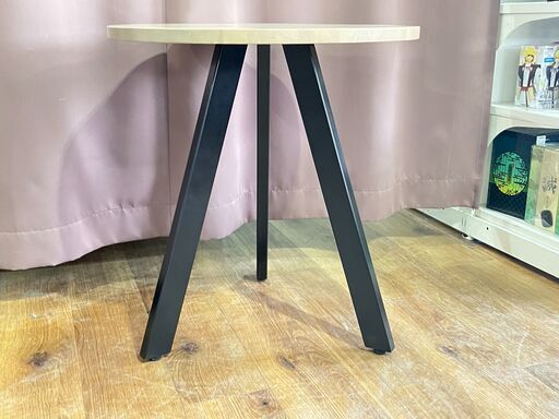 家具 生活家具 KANADEMONO カフェテーブル ナチュラル×ブラック