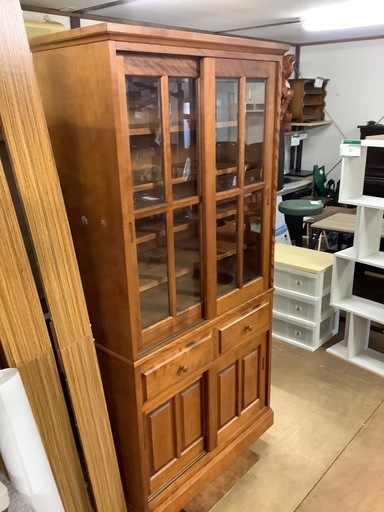 中古家具】 勇峰工芸 ダイニングボード ひまわり