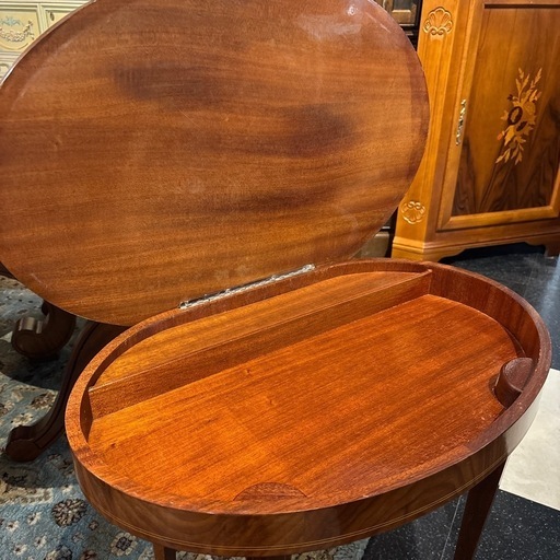 イタリアビンテージ】輸入家具 象嵌細工 サイドテーブル オルゴール