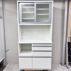 ☆ジモティ割あり☆ 松田家具 レンジボード 白 H210×D48.5×W108.5