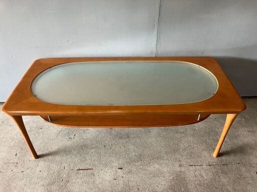 メーカー不明 ガラステーブル センターテーブル コーヒーテーブル