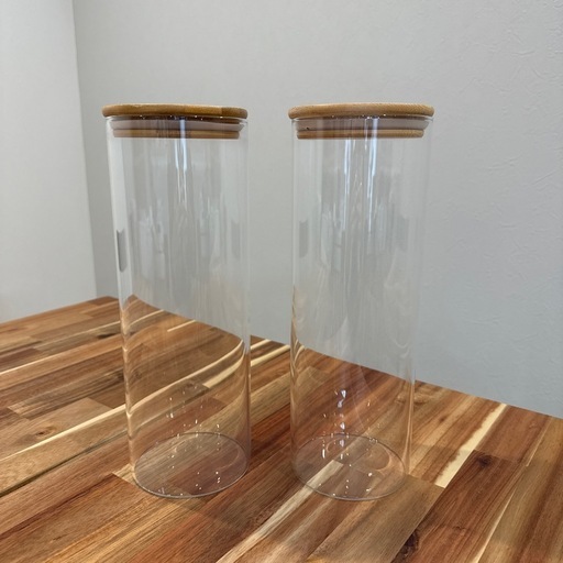 ※糸島 ガラスキャニスター 密閉 2000ml パスタケース パスタ保存容器 パスタ入れ パスタ 瓶 密封瓶 保存瓶 2個セット ギフト