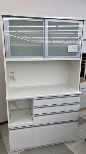 ★ジモティ割あり★ 松田家具 レンジボード ホワイト H205×D49×W117 クリーニング済み TC2352