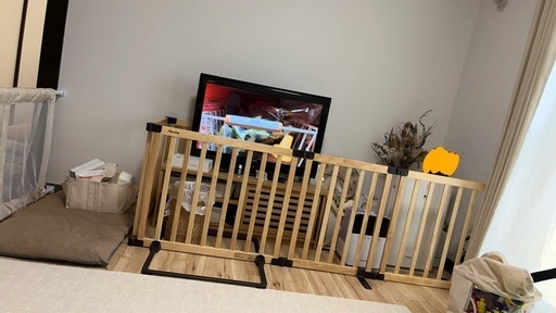 日本育児 ベビーゲート おくだけとおせんぼ スマートワイドWoody 木製 