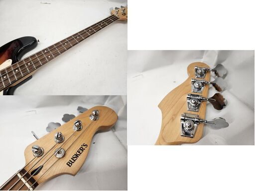 BUSKER'S バスカーズ エレキベース サンバースト ソフトケース ストラップ付き ジャズベースタイプ 弦楽器 札幌市 平岸店 BUSKER'S バスカーズ エレキベース サンバースト ソフトケース
