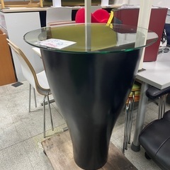 中古 メーカー不明 サイクロンテーブル ガラス丸テーブル リプロダクト 