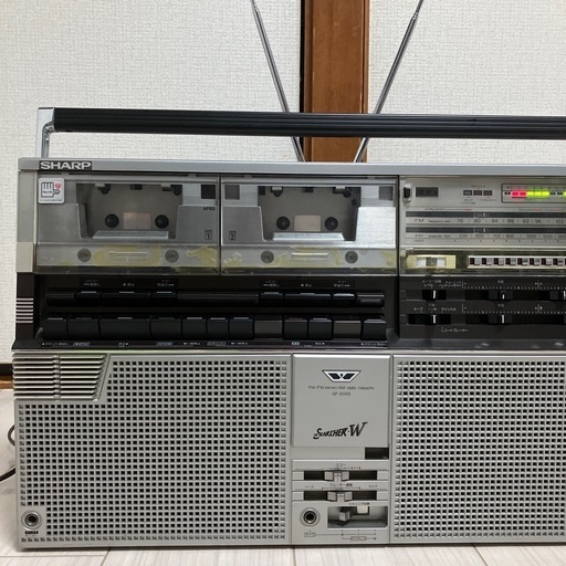 昭和レトロSHARPバブル世代大型ラジカセ ザ サーチャーW GF-808S 昭和