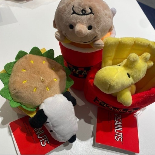 SNOOPY ぬいぐるみ　ハンバーガー　3種セット