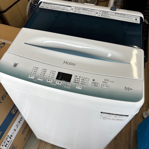 極美品 Haier ハイアール 5.5Kg 全自動洗濯機 JW-U55HK 短かっ 2022年製 送風 / 乾燥機能