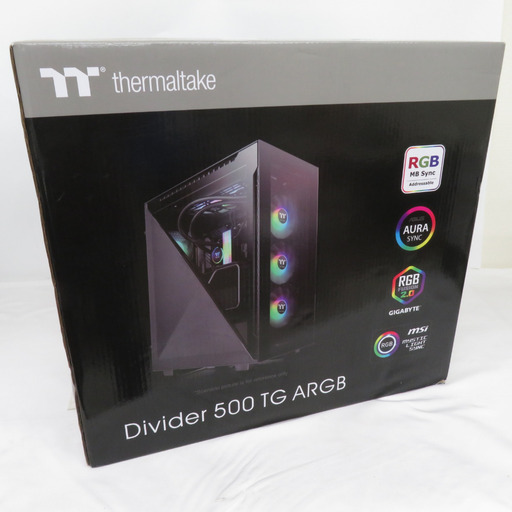 Thermaltake (サーマルテイク) ミドルタワー型PCケース Divider 500 TG ARGB CA-1T4-00M1WN-01 ブラック 【コンプオフ金沢野々市店】