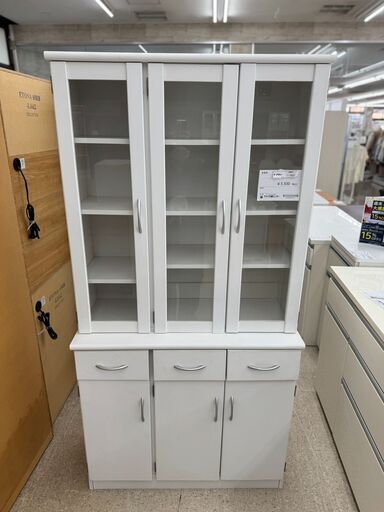 ☆ジモティ割あり☆2枚扉食器棚 WH 現状販売 H190 W80 D47【joh1204】