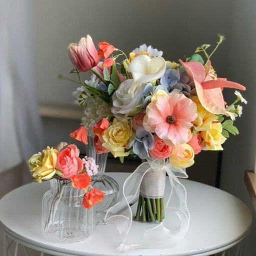 結婚式　ブーケ　ブートニア　イヤーカフ