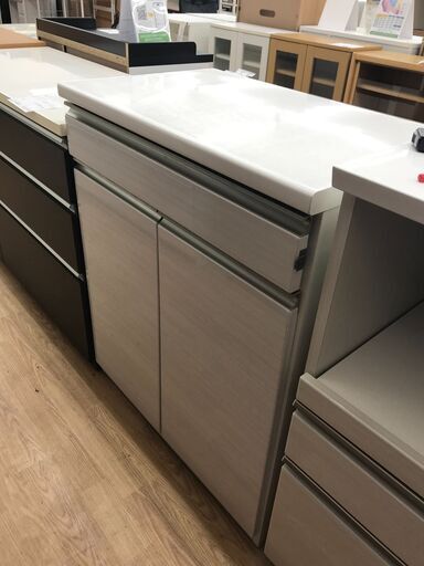 ☆ジモティ割あり☆ レンジ台 ホワイト H100×D48×W120 クリーニング