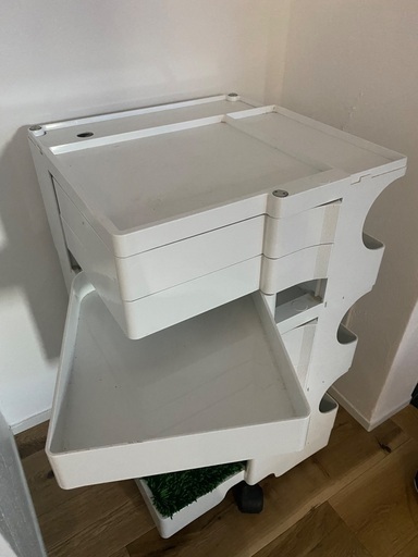 良品】B-LINE ボビーワゴン 3段5トレイ ベージュ ジョエ・コロンボ