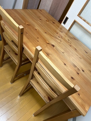 大阪引き取り☆IKEA jokkmokk ダイニングテーブルと椅子2脚セット (め  