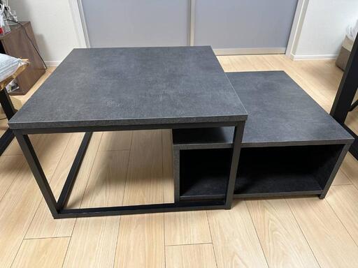 LOWYA ネストテーブル ダークグレー 面倒くさ 収納付き