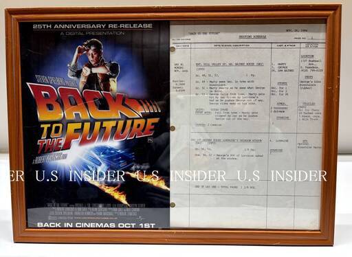 ■ バック・トゥ・ザ・フューチャー■撮影当時の撮影スケジュール ■ノベルティ付き■アメリカ直輸入品