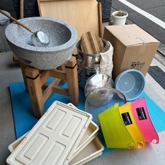 餅つきセット もちつき機 餅切 鍋 かまど フードコンテナ 台 まとめて