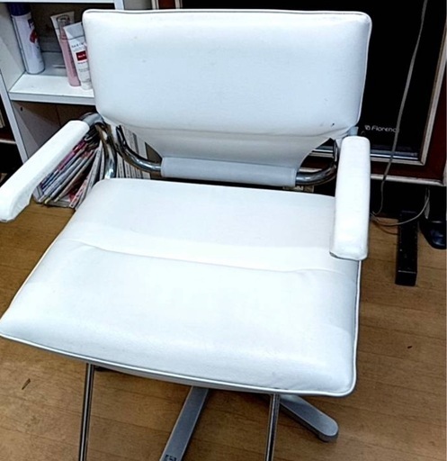 美容室椅子 うちうC 美容室セット椅子本革レザー黒 回転式