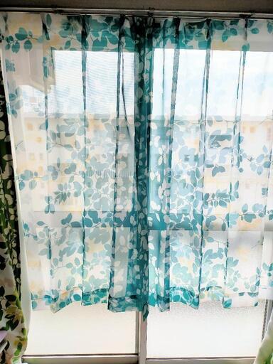 カーテンリーフ柄 (Remi) 下大利のカーテン、ブラインドの中古あげます  