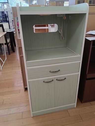 ☆ジモティ割あり☆ レンジ台 白 H200×D42×W80 クリーニング済み OJ6604