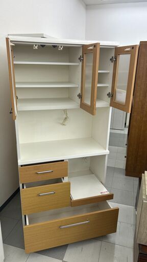 ☆ジモティ割あり☆ 飾り棚 ブラウン H200×D42×W138 クリーニング済み