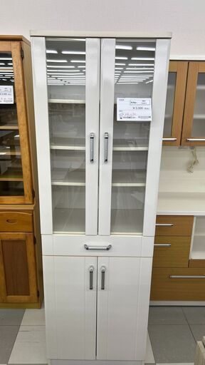 ☆ジモティ割あり☆ 食器棚 ホワイト W79×D45×H198 クリーニング済み 
