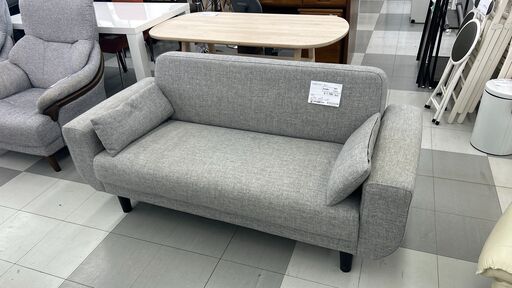 ★ジモティ割あり★  2人掛けソファー グレー H69×D69×W160 クリーニング済み TC2373