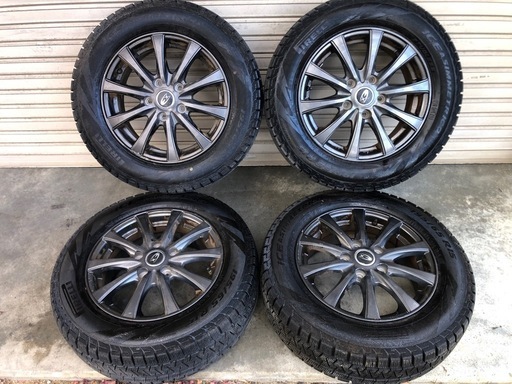 冬タイヤ 195/65R15 PCD114セレナ等用アルミ付きスタッドレス バリ山