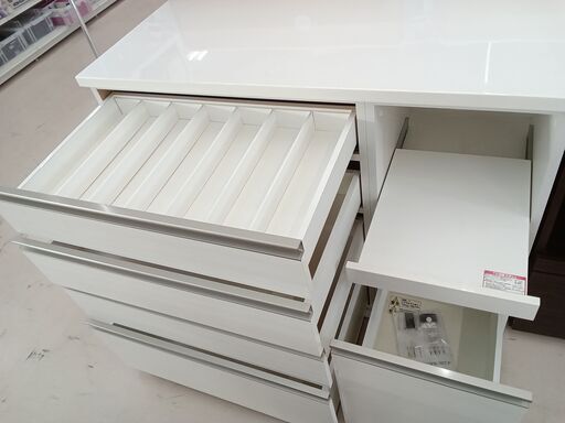 ★ジモティ割あり★ NITORI レンジボード ホワイト W120×D50.5×H96 クリーニング済み TC6542 ☆ジモティ割あり☆ NITORI レンジボード ホワイト W120×D50.5×H96