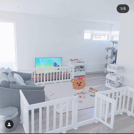 DoriDori BIRCHベビーゲート白 ペットサークル バーチ ドア付き 8枚