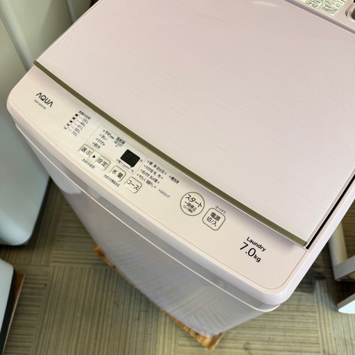 中古 6.0kg 全自動洗濯機 ハイアール（アクア） ピンクカラー AQW-KS6E