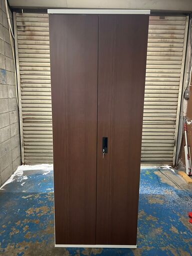 PLUS 両開き書庫 W700×D450×H1850mm キャビネット 鍵付き 北TK1 ②
