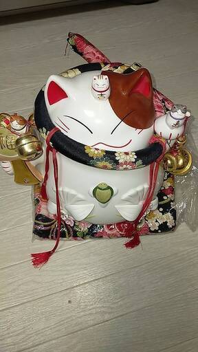 超レア ‼ 猫舎道楽堂本舗 ねこや 招き猫 貯金箱 猫舎 置物 猫 ねこ ネコ 陶器 ねこ屋 上げ招き猫 合格 勉強運 笑福 グッズ だるま 特大