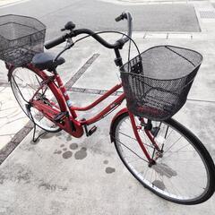 ☆ジモティ割あり☆ 軽快車 26インチ 赤 クリーニング済み SJ2534
