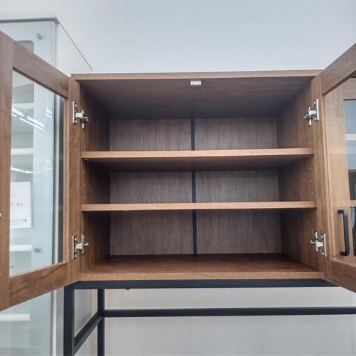 話題の☆ジモティ割あり☆ 食器棚 ダークブラウン 黒 H183×D40×