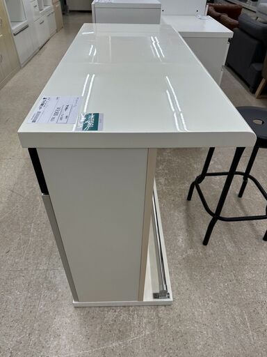 ★ジモティ割あり★ ニトリ カウンターテーブル 黒白 H86×D52×W120.5 クリーニング済み TJ10287 ニトリ（NITORI） ダイニングテーブル5点セット(DTステイン120MBR/DC