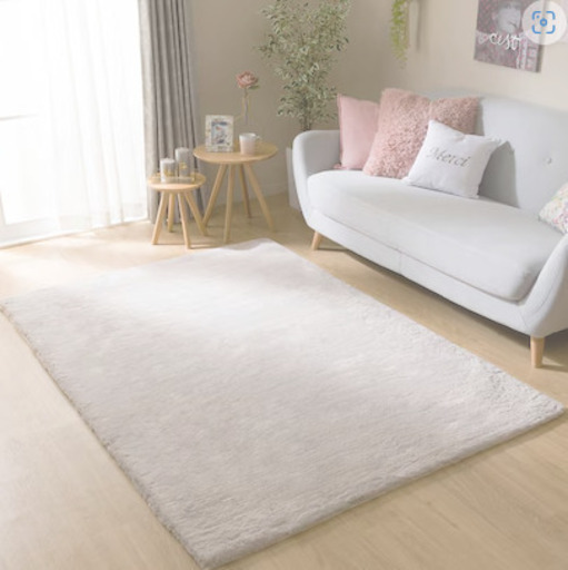 新品未使用品 ニトリ ウサギラグ3 140x200cm ライトモカ ほぼ未使用：使用期間1日】ラグ ニトリ ウサギラグ3 (カラー