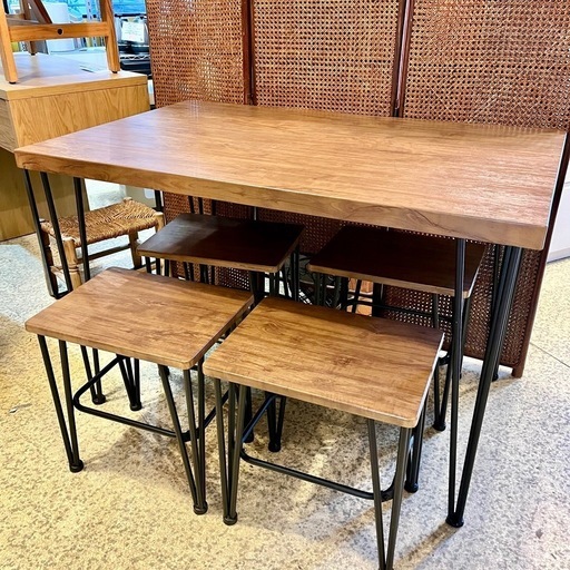 Francfranc ベル ダイニング3点セット テーブル ラウンド80 マーブル