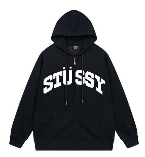 STUSSY ジップアップパーカー ブラック 全サイズOK