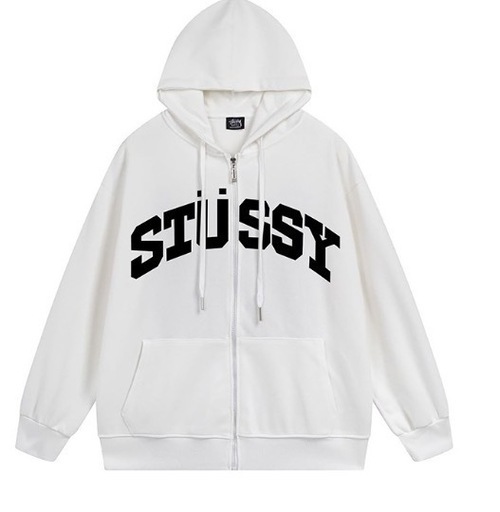 STUSSY ジップアップパーカー ホワイト 全サイズOK