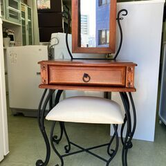 アンティーク ドレッサー スツール付き アイアンフレーム 猫脚 引出し1