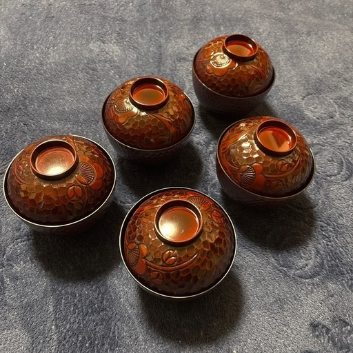 蓋つき　汁椀  5客セット
