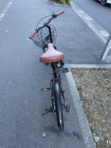 折りたたみ自転車 No.35 ブラウン 20インチ 6段切り替え 【リサイクル