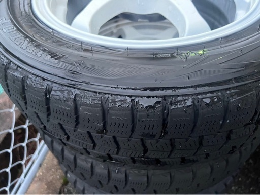 ララパーム白＆BSスタッドレス155/65R14 タイヤホイールセット スタッドレス 白ホイール 165/65/14 ララパーム白＆BSスタッドレス155