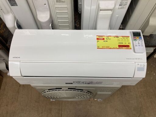 K05753　中古エアコン 日立 2021年製 主に6畳用 冷房能力 2.2KW / 暖房能力 2.2KW