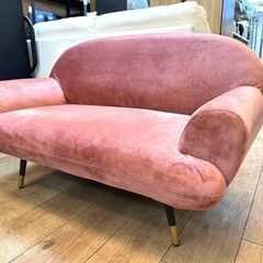 ♪コロンと丸くて可愛い♪ピンクの2人掛けソファ♪