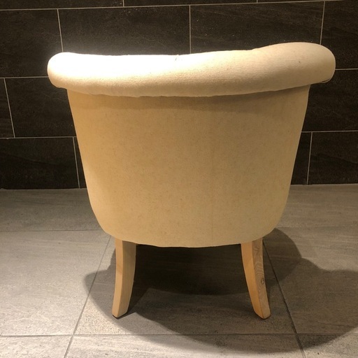 ラムズゲイトチェア ストライプリネン アンティーク ソファー 一人用