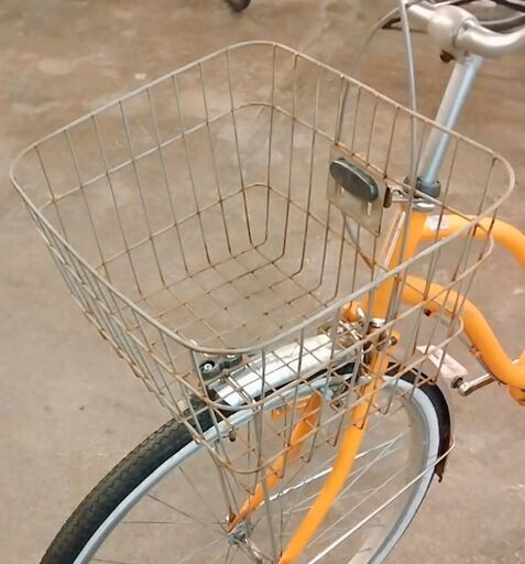 引き渡し完了 ※ 婦人用自転車 オレンジ色 チャイルドシート 26インチ