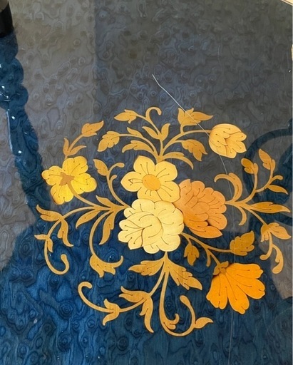 イタリア製 ワゴン 4682】イタリア製 象嵌ワゴン（グリーン